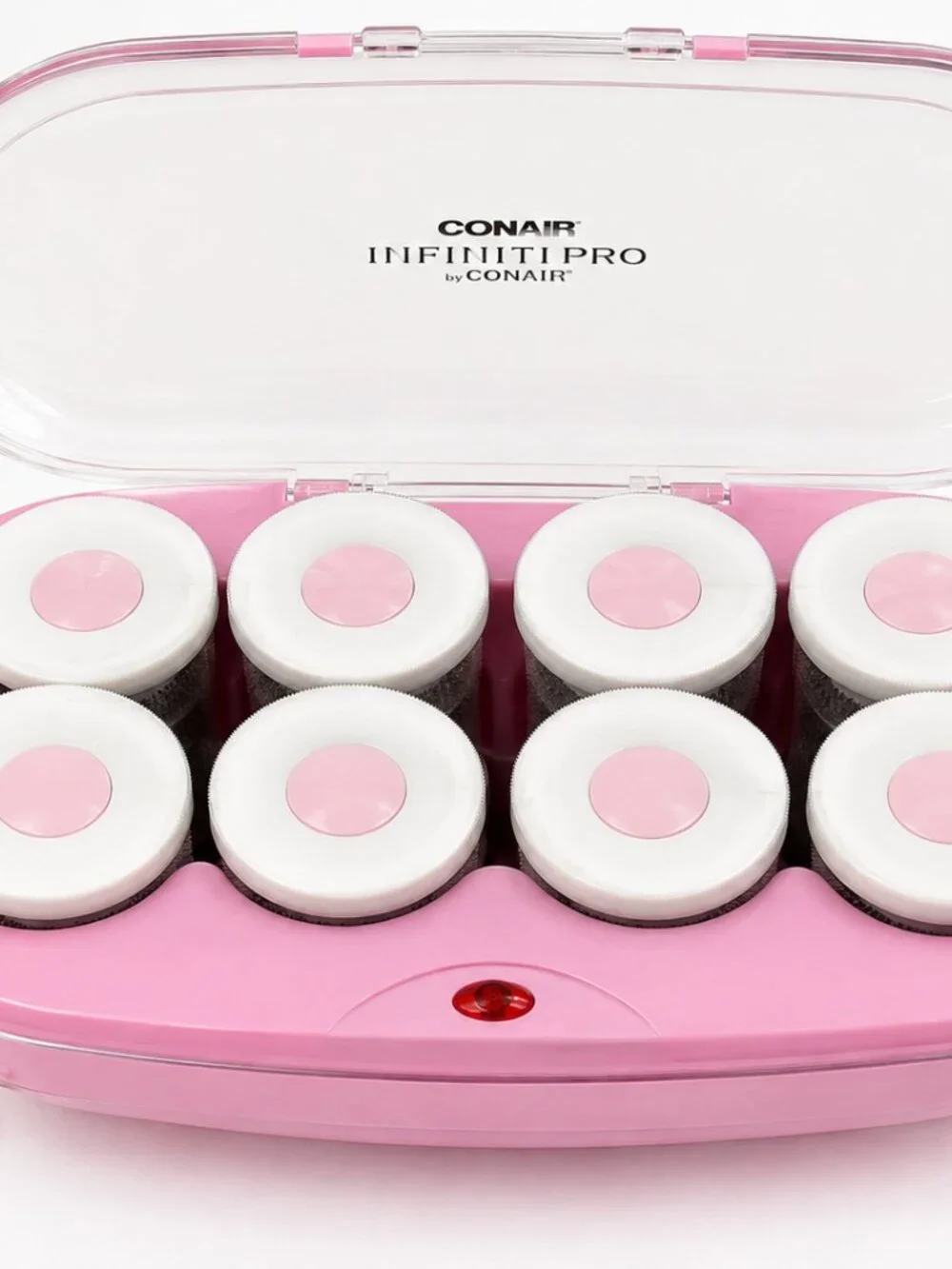 Conair InfinitiPRO Ceramic Jumbo Hot Rollers Pink 8 Roller Set Tested Clips